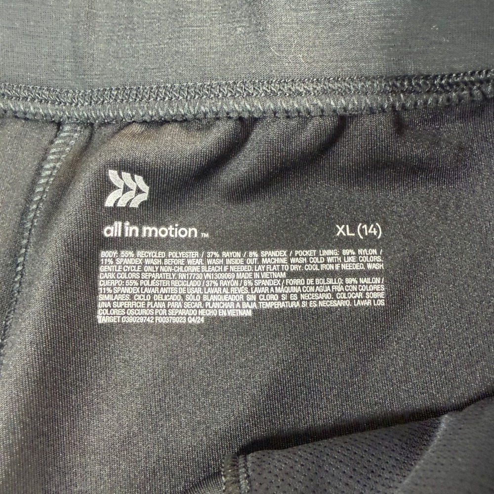 All in Motion Airy Sleek Skort Black Mid Rise Active Skirt XL 14 NWT 039029742 - Picture 4 of 6